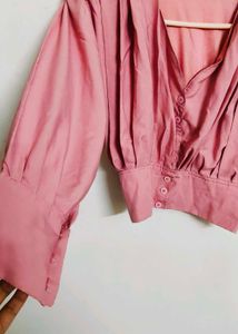 Pink Wrap Blouse