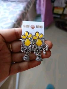 Beautiful oxidise silver jhumkas Earrings (pack 4)