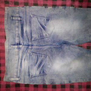 High-Waisted Button Jeans