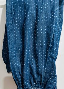 Polka Dot Denim Pants
