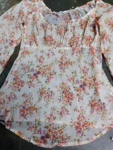 Floral Sheer Long-Sleeve Boho Top