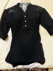 Black Lace Detail Top