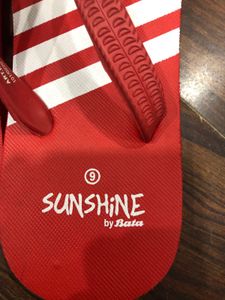 Bata Red Sunshine Flip Flops Size 9