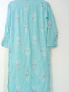 💙 Aqua Blue Printed Kurti 💙