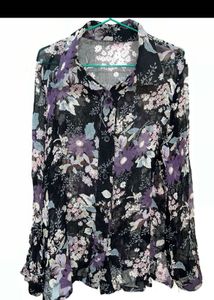 floral mesh shirt
