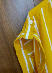 Zudio Yellow Striped Shirt (Size L)