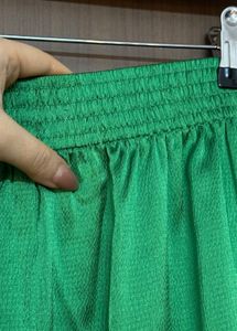 NEW H&amp;M Green Festive Wide Leg Pants