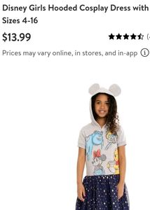 Disney Girls Hooded Cosplay Dress