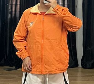 Vintage Orange Baggy Zip-Up Jacket.