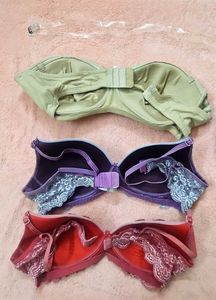 36 Size, 3 Bras + Free Jockey Lingerie