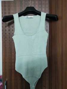 Zara Knit Bodysuit Top