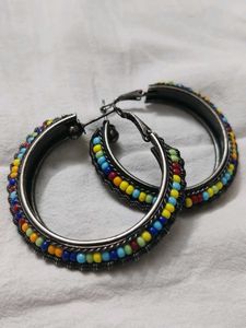 Beaded Hoop Earrings