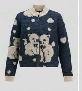 Cute Teddy Bear Knit Jacket