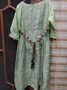 Embroidered Green Kurta