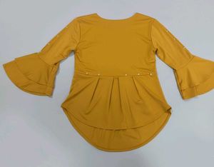Mustard Flared Sleeve Top