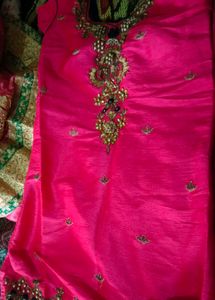 Pink Embroidered Indian Dress