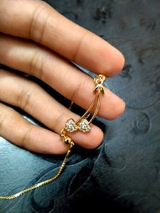golden heart chain with diamonds💗🥰