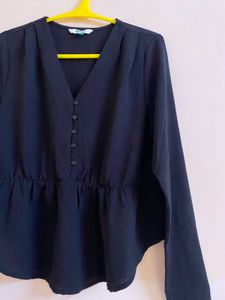 M2- Chic Black Peplum Top