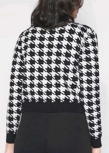 Houndstooth Knit Cardigan