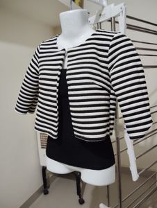 Striped Black &amp; White Blazer