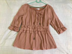 Peach Ruffled Sleeve Top 34-36