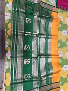 Green & Yellow pathani Saree
