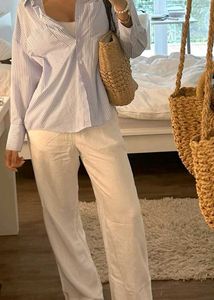 Non Transparent Linen Trouser