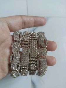Sparkling Zirconia Bracelets( kangan) kada set