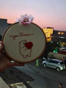 Cute Embroidered Hoop Art