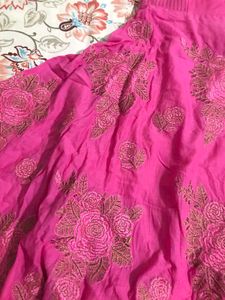 Pink Long Anarkali Dress With Full Ghera 💓