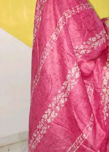 Pink Batik Print Pure Cotton Dupatta