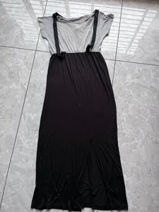 Cute Grey &amp; Black Maxi Dress