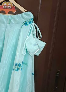 Baby Blue Organza Festive Lehanga
