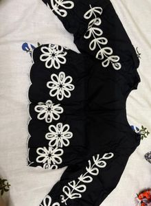 Embroidered Black Blouse