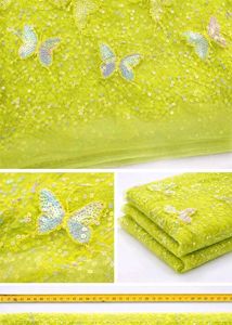 2 Meter Butterfly Sequined Net Fabric