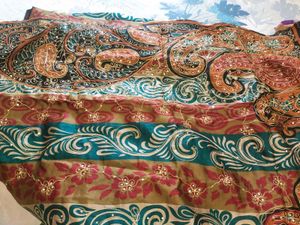 Embroidered MUSLIN SATIN SAREE