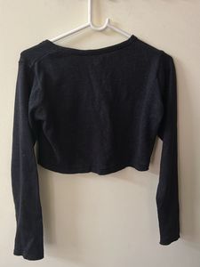 Black Crop Sweater Full Sleeves
