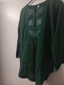 Green Embroidered Top