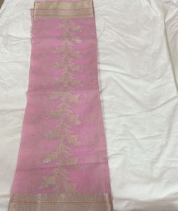 2 mtr Baby pink banarasi fabric