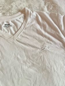 MAX White V-Neck T-Shirt