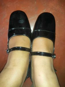 Black marry Jane heel ballerina