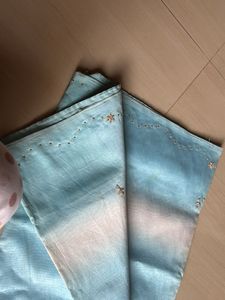 Blue Plain Saree