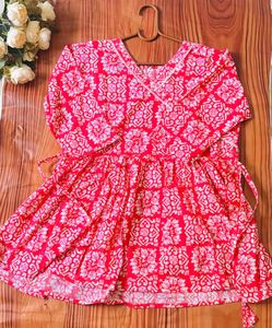 Block printed Angrakha Peplum Top