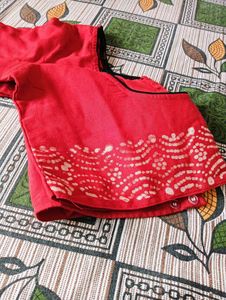 Red &amp; White Batik Print Fabric
