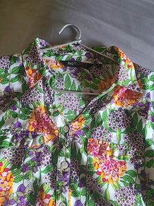 Haute Curry Floral Tunic Top Size L