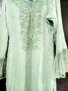 Elegant Green Embroidered Kurta set