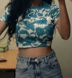 Fitted Floral Cotton Crop Top