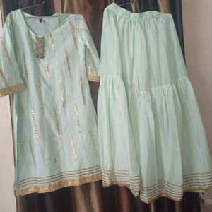 designer sharasa suit...heavy flair ..elegant work