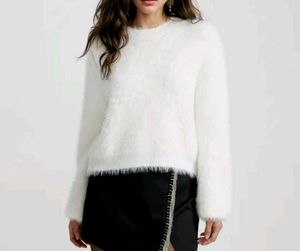 Fluffy White Sweater