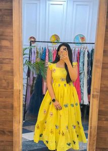 Butterfly Yellow Dress AllSize Available XxsTo 4XL